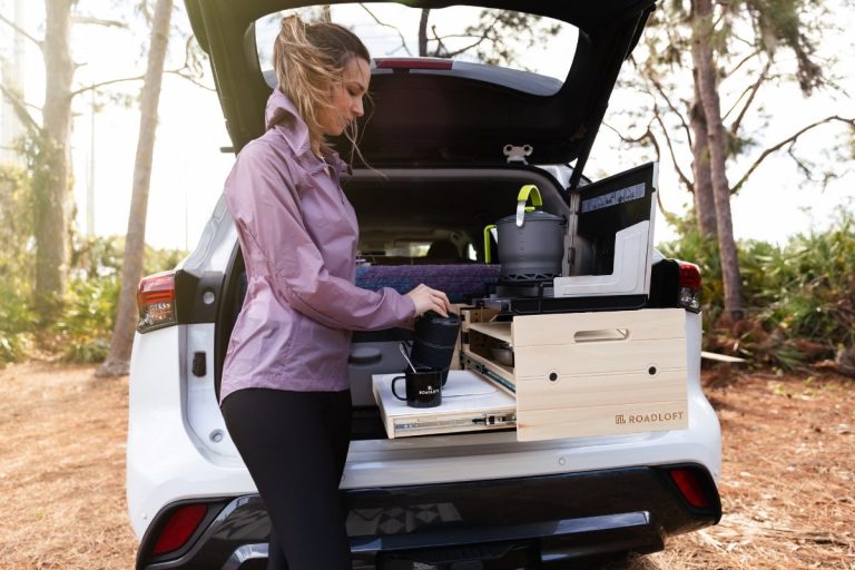 Roadloft camper kit installed in a Toyota Highlander Hybrid