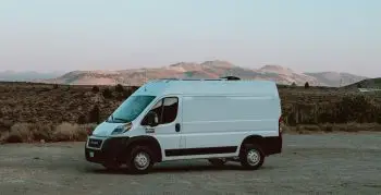 White RAM ProMaster Campervan Outside